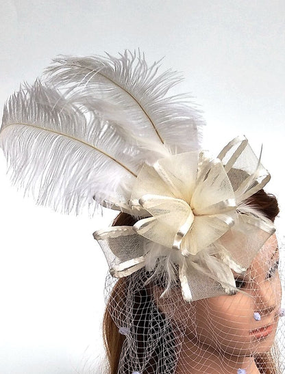 Wholesale Tulle / Feather / Net Fascinators / Hats / Birdcage Veils with 1 Piece Wedding / Special Occasion / Horse Race Headpiece