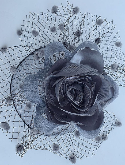 Wholesale Net / Satin Fascinators / Flowers / Birdcage Veils with 1 Piece Wedding / Special Occasion / Casual Headpiece