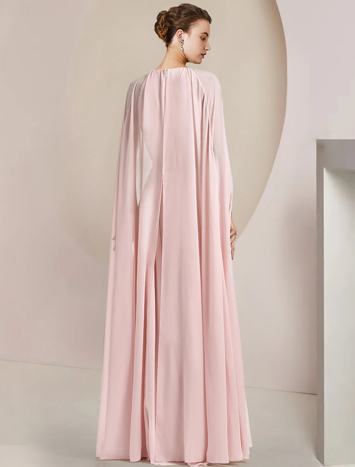 Wholesale  A-Line Mother of the Bride Dress Formal Wedding Guest Elegant Scoop Neck Floor Length Chiffon Sleeveless with Sash / Ribbon Flower