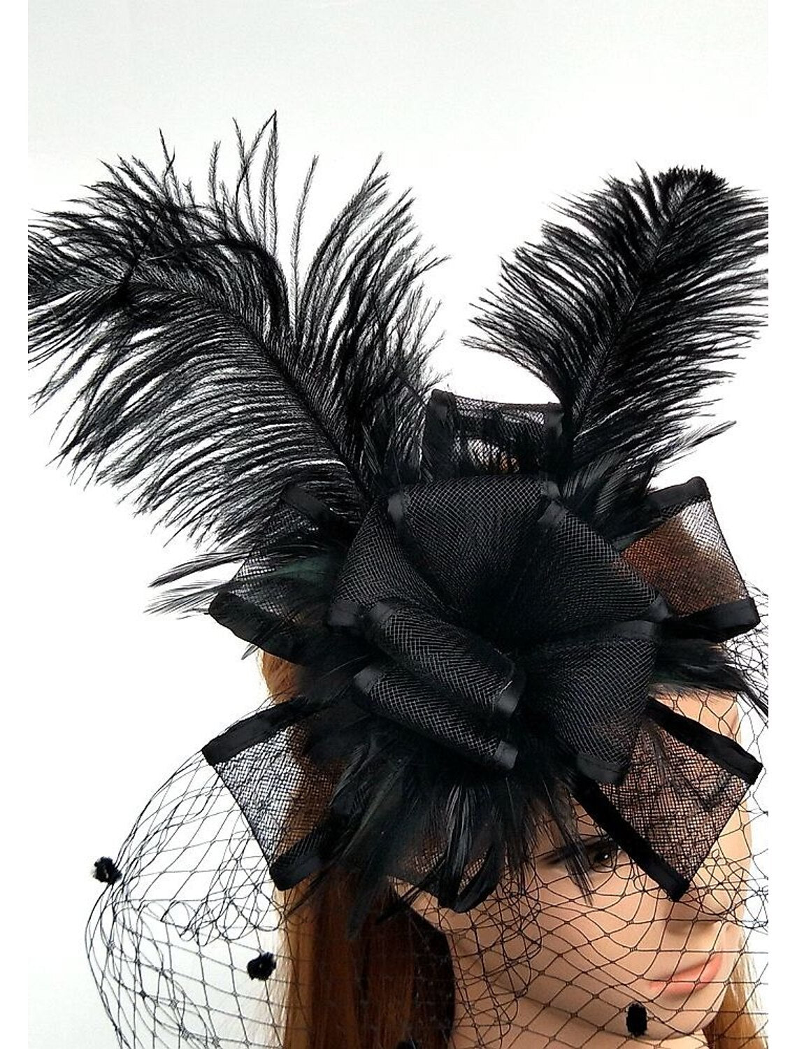 Wholesale Tulle / Feather / Net Fascinators / Hats / Birdcage Veils with 1 Piece Wedding / Special Occasion / Horse Race Headpiece