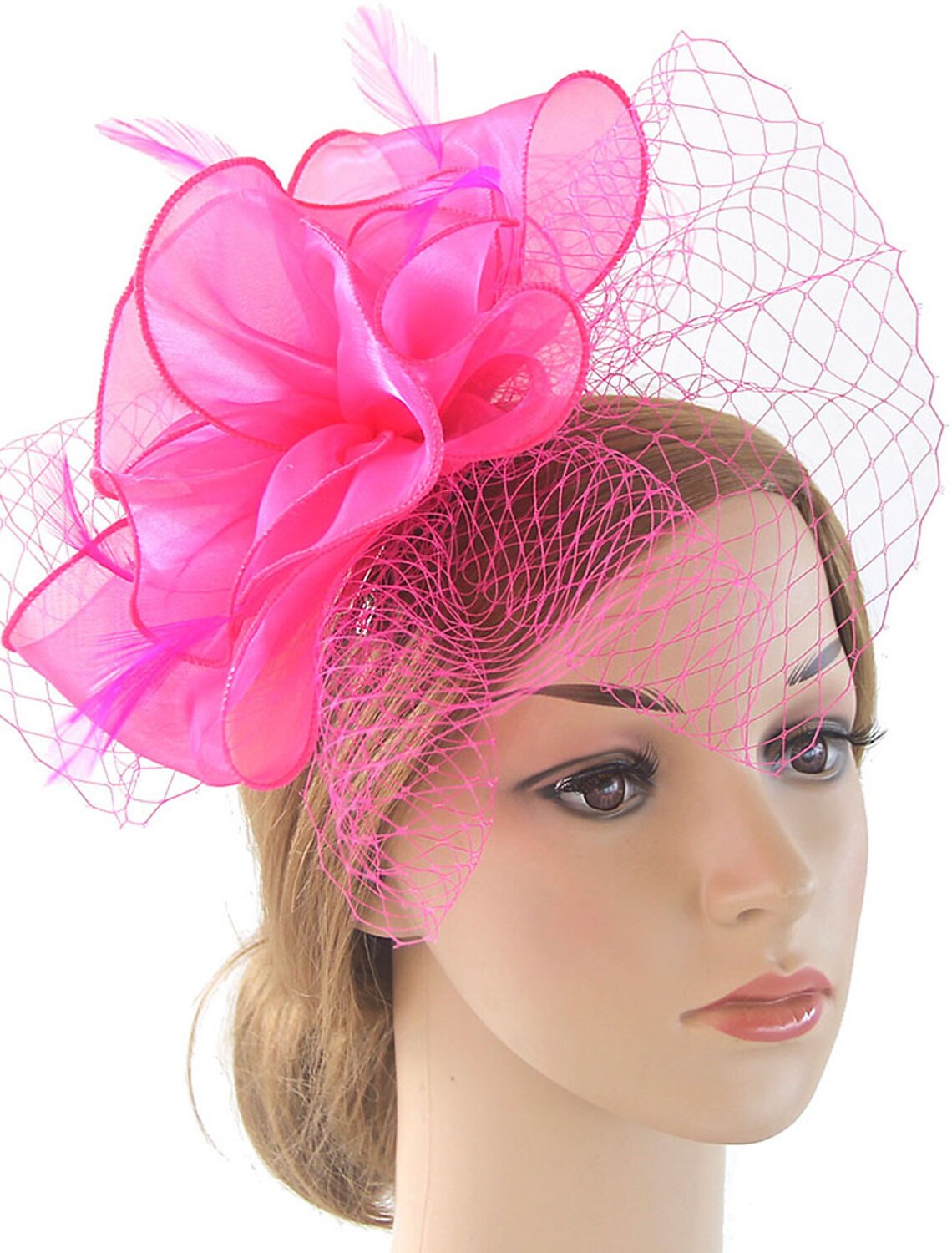 Wholesale Fascinators Kentucky Derby Hat Organza Polyester / Polyamide Fedora Hat Floppy Hat Veil Hat Tea Party Horse Race Ladies Day Vintage Vintage Style Elegant With Feather Appliques