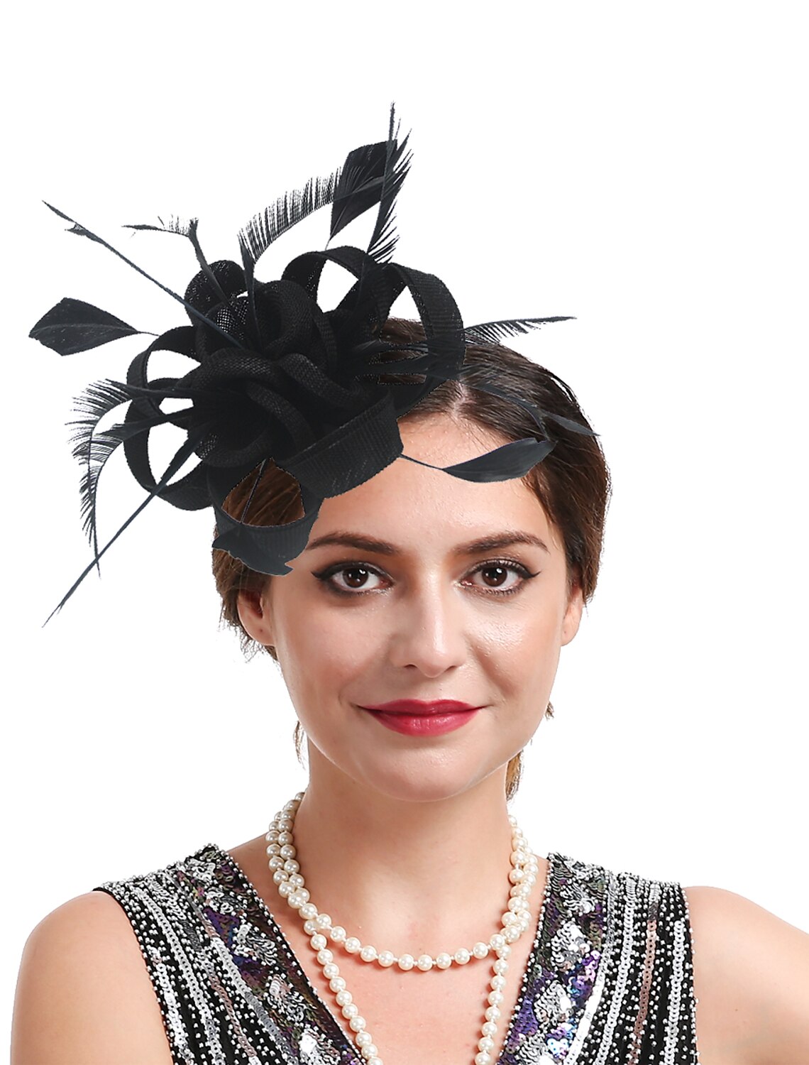 Wholesale Fascinators Kentucky Derby Hat Headwear Organza Polyester / Polyamide Fedora Hat Veil Hat Tea Party Horse Race Ladies Day Vintage Style Vintage Elegant With Feather Appliques Headpiece