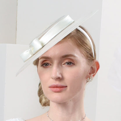 Wholesale Headbands Hats Tulle Straw Bowler / Cloche Hat Saucer Hat Top Hat Tea Party Horse Race Romantic British With Bowknot Headpiece Headwear