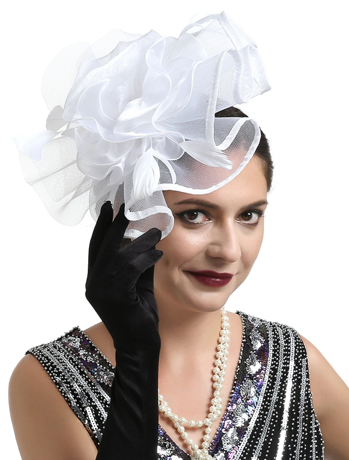 Wholesale Fascinators Kentucky Derby Hat Headwear Organza Fedora Hat Veil Hat Holiday Cocktail Retro Elegant With Feather Pure Color Headpiece Headwear