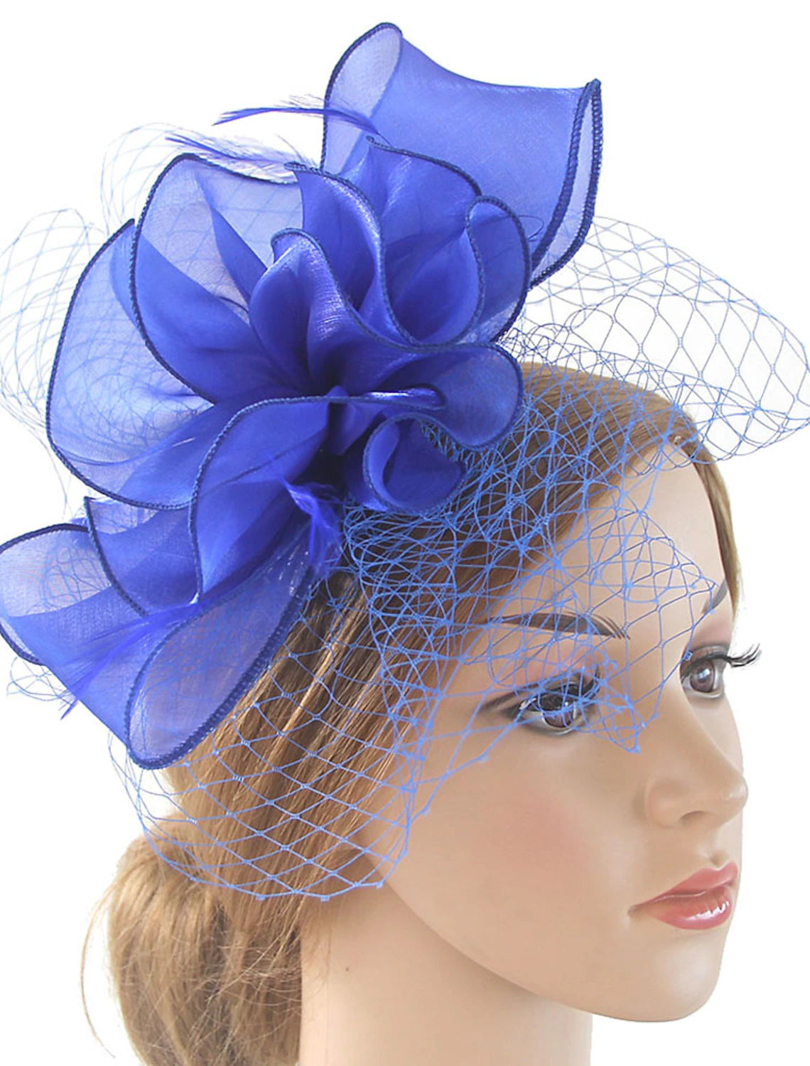 Wholesale Fascinators Kentucky Derby Hat Organza Polyester / Polyamide Fedora Hat Floppy Hat Veil Hat Tea Party Horse Race Ladies Day Vintage Vintage Style Elegant With Feather Appliques