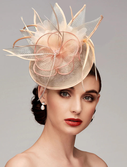 Wholesale Feathers Net Fascinators Kentucky Derby Hats Headpiece with Feather Cap Flower 1 PC Wedding Horse Race Ladies Day Melbourne Cup Headpiece